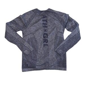Athleta Shirt Girl Extra Large Youth Spell Out Long Sleeve Logo Run Gym Core